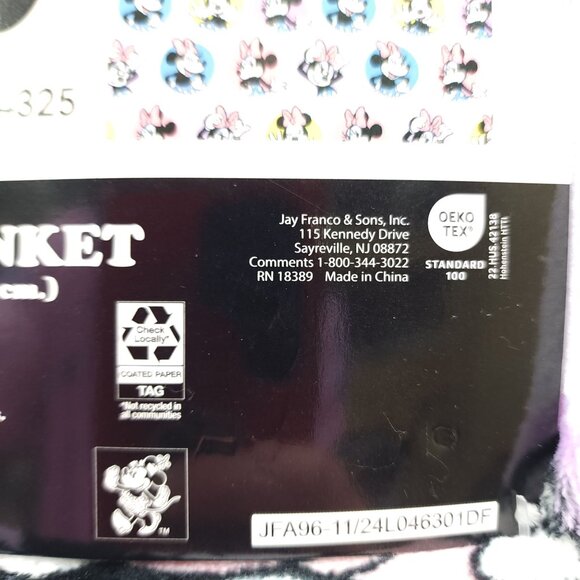 Disney Minnie Mouse Plush Blanket Twin 60" X 90" Soft Polyester Lavender Backgro - Picture 5 of 15